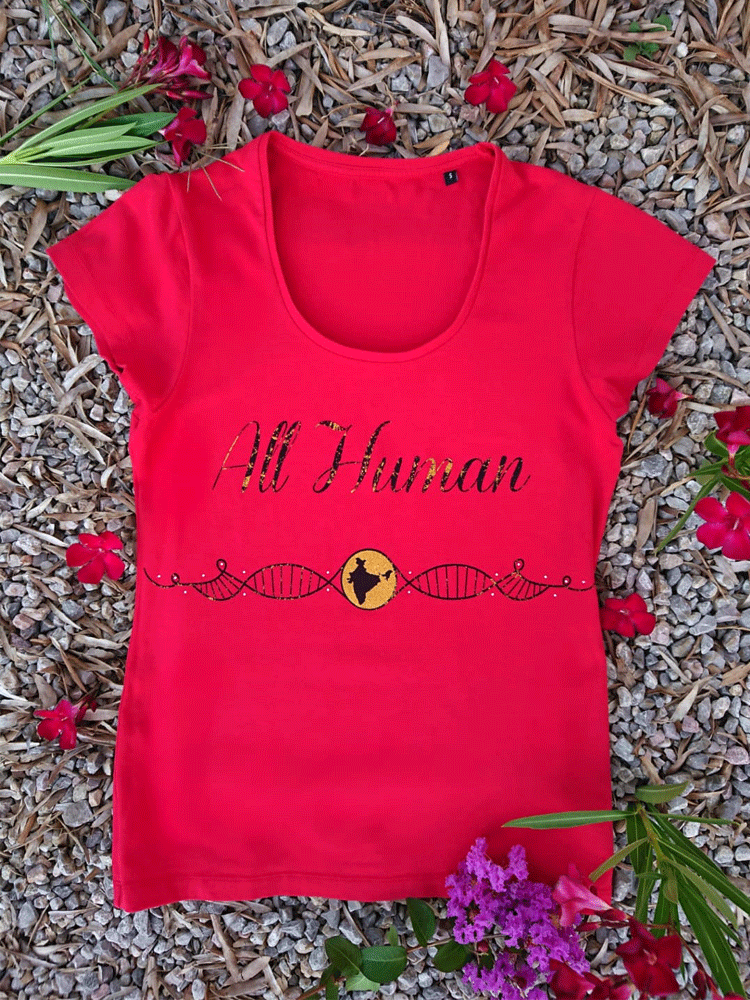 All Human t-shirt rouge India
